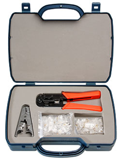Cabeus HT-2568A Набор инструментов (инструмент обжимной для RJ-45, RJ-12, зачистка, 30х8P8C, 30x6P6C)