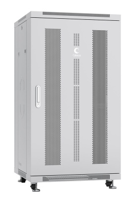 Cabeus ND-05C-22U60/60 Шкаф монтажный телекоммуникационный 19" напольный для распределительного и серверного оборудования 22U 600x600x1166mm (ШхГхВ) передняя и задняя перфорированные двери, ручка с замком, цвет серый (RAL 7035)