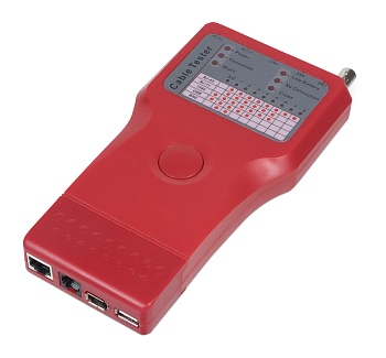 Cabeus CT-SLT-5-1 Тестер для витой пары, коаксиала, телефона, USB, 1394 (батарея в комплекте, светодиод состояния)