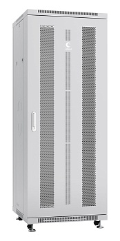 Cabeus ND-05C-27U60/100 Шкаф монтажный телекоммуникационный 19" напольный для распределительного и серверного оборудования 27U 600x1000x1388mm (ШхГхВ) передняя и задняя перфорированные двери, ручка с замком, цвет серый (RAL 7035)