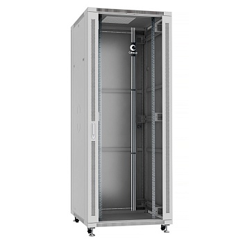 Cabeus SH-05C-42U80/100 Шкаф монтажный телекоммуникационный 19" напольный для распределительного и серверного оборудования 42U 800x1000x2055mm (ШхГхВ) передняя стеклянная и задняя сплошная металлическая двери, ручка с замком, цвет серый (RAL 7035)