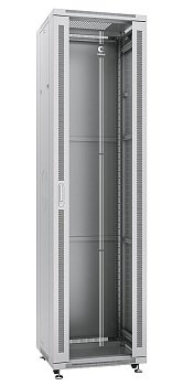 Cabeus SH-05C-47U60/60 Шкаф монтажный телекоммуникационный 19" напольный для распределительного и серверного оборудования 47U 600x600x2277mm (ШхГхВ) передняя стеклянная и задняя сплошная металлическая двери, ручка с замком, цвет серый (RAL 7035)