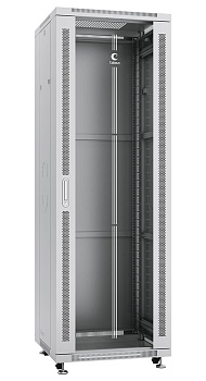 Cabeus SH-05C-37U60/80 Шкаф монтажный телекоммуникационный 19" напольный для распределительного и серверного оборудования 37U 600x800x1833mm (ШхГхВ) передняя стеклянная и задняя сплошная металлическая двери, ручка с замком, цвет серый (RAL 7035)