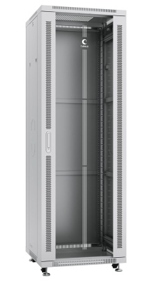 Cabeus SH-05C-37U60/80 Шкаф монтажный телекоммуникационный 19" напольный для распределительного и серверного оборудования 37U 600x800x1833mm (ШхГхВ) передняя стеклянная и задняя сплошная металлическая двери, ручка с замком, цвет серый (RAL 7035)