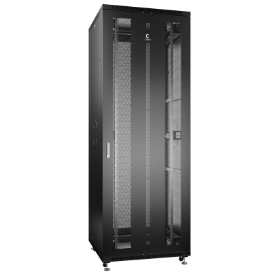 Cabeus ND-05C-47U80/100-BK Шкаф монтажный телекоммуникационный 19" напольный для распределительного и серверного оборудования 47U 800x1000x2277mm (ШхГхВ) передняя и задняя перфорированные двери, ручка с замком, цвет черный (RAL 9004)