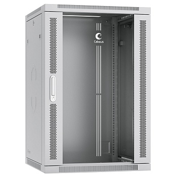 Cabeus SH-05F-18U60/35 Шкаф телекоммуникационный настенный 19" 18U 600x350x901mm (ШхГхВ) дверь стекло