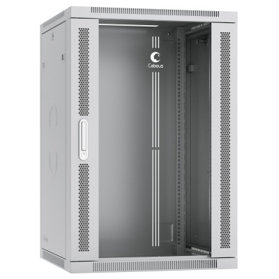 Cabeus SH-05F-18U60/35 Шкаф телекоммуникационный настенный 19" 18U 600x350x901mm (ШхГхВ) дверь стекло