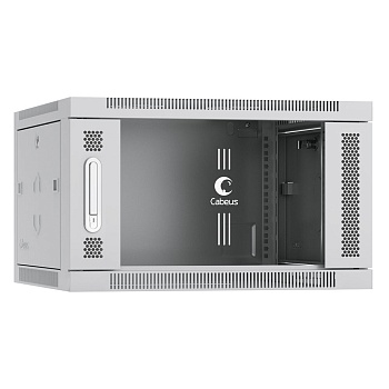 Cabeus SH-05F-6U60/45 Шкаф телекоммуникационный настенный 19" 6U 600x450x368mm (ШхГхВ) дверь стекло