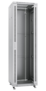 Cabeus SH-05C-42U60/80 Шкаф монтажный телекоммуникационный 19" напольный для распределительного и серверного оборудования 42U 600x800x2055mm (ШхГхВ) передняя стеклянная и задняя сплошная металлическая двери, ручка с замком, цвет серый (RAL 7035)