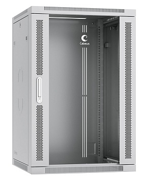 Cabeus SH-05F-18U60/45 Шкаф телекоммуникационный настенный 19" 18U 600x450x901mm (ШхГхВ) дверь стекло