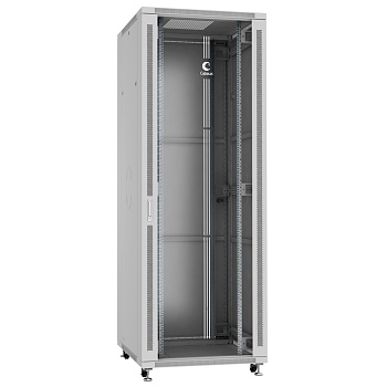Cabeus SH-05C-47U80/100 Шкаф монтажный телекоммуникационный 19" напольный для распределительного и серверного оборудования 47U 800x1000x2277mm (ШхГхВ) передняя стеклянная и задняя сплошная металлическая двери, ручка с замком, цвет серый (RAL 7035)