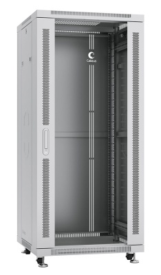 Cabeus SH-05C-27U60/100 Шкаф монтажный телекоммуникационный 19" напольный для распределительного и серверного оборудования 27U 600x1000x1388mm (ШхГхВ) передняя стеклянная и задняя сплошная металлическая двери, ручка с замком, цвет серый (RAL 7035)