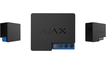 Ajax WallSwitch Силовое реле дистанционного управления питанием со счетчиком энергопотребления (Черный)