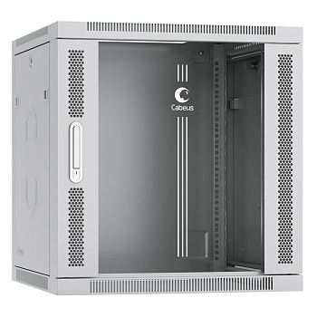 Cabeus SH-05F-12U60/60 Шкаф телекоммуникационный настенный 19" 12U 600x600x635mm (ШхГхВ) дверь стекло