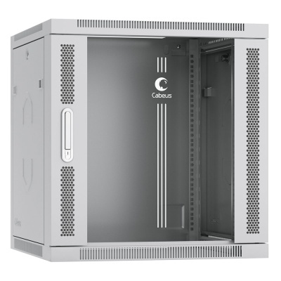 Cabeus SH-05F-12U60/60 Шкаф телекоммуникационный настенный 19" 12U 600x600x635mm (ШхГхВ) дверь стекло