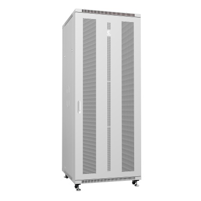 Cabeus ND-05C-42U80/80 Шкаф монтажный телекоммуникационный 19" напольный для распределительного и серверного оборудования 42U 800x800x2055mm (ШхГхВ) передняя и задняя перфорированные двери, ручка с замком, цвет серый (RAL 7035)