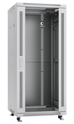 Cabeus SH-05C-27U60/80 Шкаф монтажный телекоммуникационный 19" напольный для распределительного и серверного оборудования 27U 600x800x1388mm (ШхГхВ) передняя стеклянная и задняя сплошная металлическая двери, ручка с замком, цвет серый (RAL 7035)