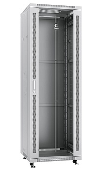 Cabeus SH-05C-37U60/100 Шкаф монтажный телекоммуникационный 19" напольный для распределительного и серверного оборудования 37U 600x1000x1833mm (ШхГхВ) передняя стеклянная и задняя сплошная металлическая двери, ручка с замком, цвет серый (RAL 7035)