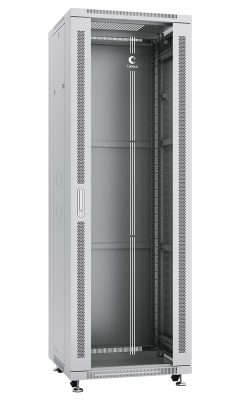 Cabeus SH-05C-37U60/100 Шкаф монтажный телекоммуникационный 19" напольный для распределительного и серверного оборудования 37U 600x1000x1833mm (ШхГхВ) передняя стеклянная и задняя сплошная металлическая двери, ручка с замком, цвет серый (RAL 7035)