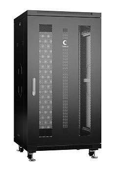 Cabeus ND-05C-22U60/100-BK Шкаф монтажный телекоммуникационный 19" напольный для распределительного и серверного оборудования 22U 600x1000x1166mm (ШхГхВ) передняя и задняя перфорированные двери, ручка с замком, цвет черный (RAL 9004)