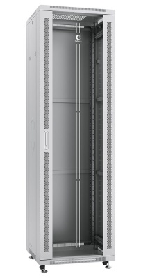 Cabeus SH-05C-42U60/60 Шкаф монтажный телекоммуникационный 19" напольный для распределительного и серверного оборудования 42U 600x600x2055mm (ШхГхВ) передняя стеклянная и задняя сплошная металлическая двери, ручка с замком, цвет серый (RAL 7035)