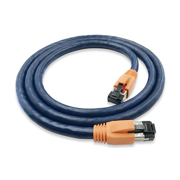 Cabeus PC-SSTP-RJ45-Cat.8-0.5m-LSZH Патч-корд S/FTP, категория 8 (40G, 2000 MHz), 2xRJ45/8p8c, экранированный, синий, LSZH, 0.5 м