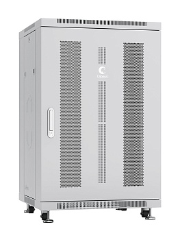 Cabeus ND-05C-18U60/100 Шкаф монтажный телекоммуникационный 19" напольный для распределительного и серверного оборудования 18U 600x1000x988mm (ШхГхВ) передняя и задняя перфорированные двери, ручка с замком, цвет серый (RAL 7035)