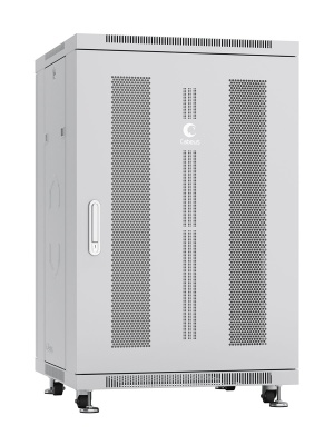 Cabeus ND-05C-18U60/100 Шкаф монтажный телекоммуникационный 19" напольный для распределительного и серверного оборудования 18U 600x1000x988mm (ШхГхВ) передняя и задняя перфорированные двери, ручка с замком, цвет серый (RAL 7035)
