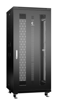 Cabeus ND-05C-32U60/80-BK Шкаф монтажный телекоммуникационный 19" напольный для распределительного и серверного оборудования 32U 600x800x1610mm (ШхГхВ) передняя и задняя перфорированные двери, ручка с замком, цвет черный (RAL 9004)