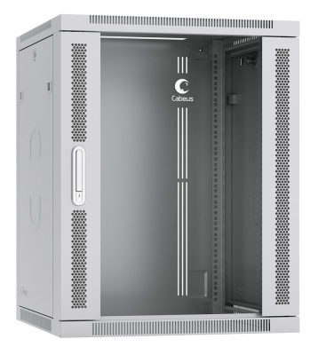 Cabeus SH-05F-15U60/60 Шкаф телекоммуникационный настенный 19" 15U 600x600x769mm (ШхГхВ) дверь стекло