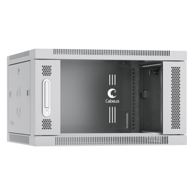 Cabeus SH-05F-6U60/35 Шкаф телекоммуникационный настенный 19" 6U 600x350x368mm (ШхГхВ) дверь стекло