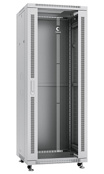 Cabeus SH-05C-32U60/80 Шкаф монтажный телекоммуникационный 19" напольный для распределительного и серверного оборудования 32U 600x800x1610mm (ШхГхВ) передняя стеклянная и задняя сплошная металлическая двери, ручка с замком, цвет серый (RAL 7035)
