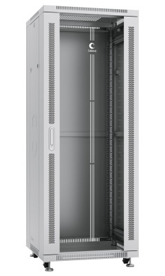 Cabeus SH-05C-32U60/80 Шкаф монтажный телекоммуникационный 19" напольный для распределительного и серверного оборудования 32U 600x800x1610mm (ШхГхВ) передняя стеклянная и задняя сплошная металлическая двери, ручка с замком, цвет серый (RAL 7035)